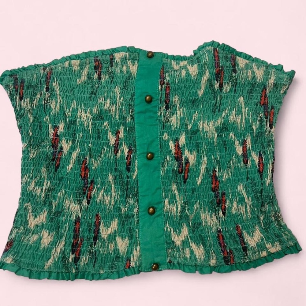 Staring At Stars Green Tropical Vacation Tube Top size Medium‎